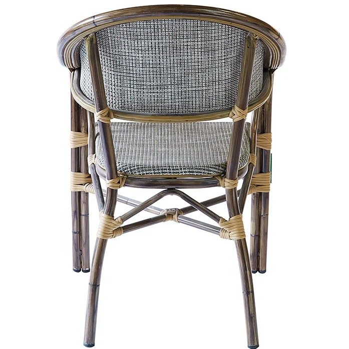 Aluminum Outdoor Garden Furniture Rattan Chairs French Bistro  Furniture Set