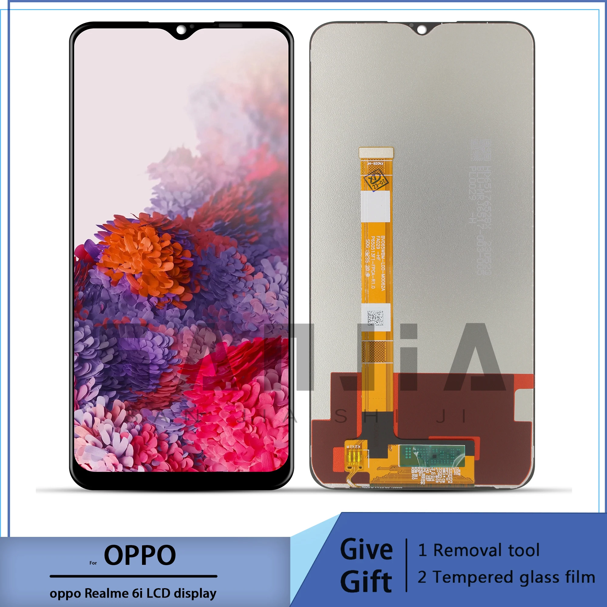 For OPPO Realme 6i RMX2040 Tela LCD Touch Digitizer Assembly, com Frame Substitute, 6.5