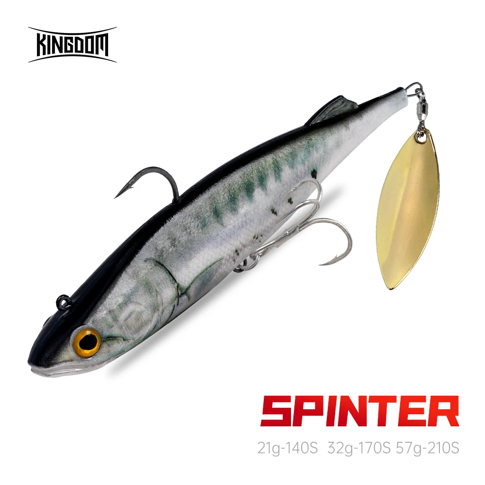 Kingdom SPINNER Fishing Lure Big Soft Swim Baits 21g 57g With Spoon Tail Sinking Action Soft Lure Pike Trout Bass Fishing Tackle