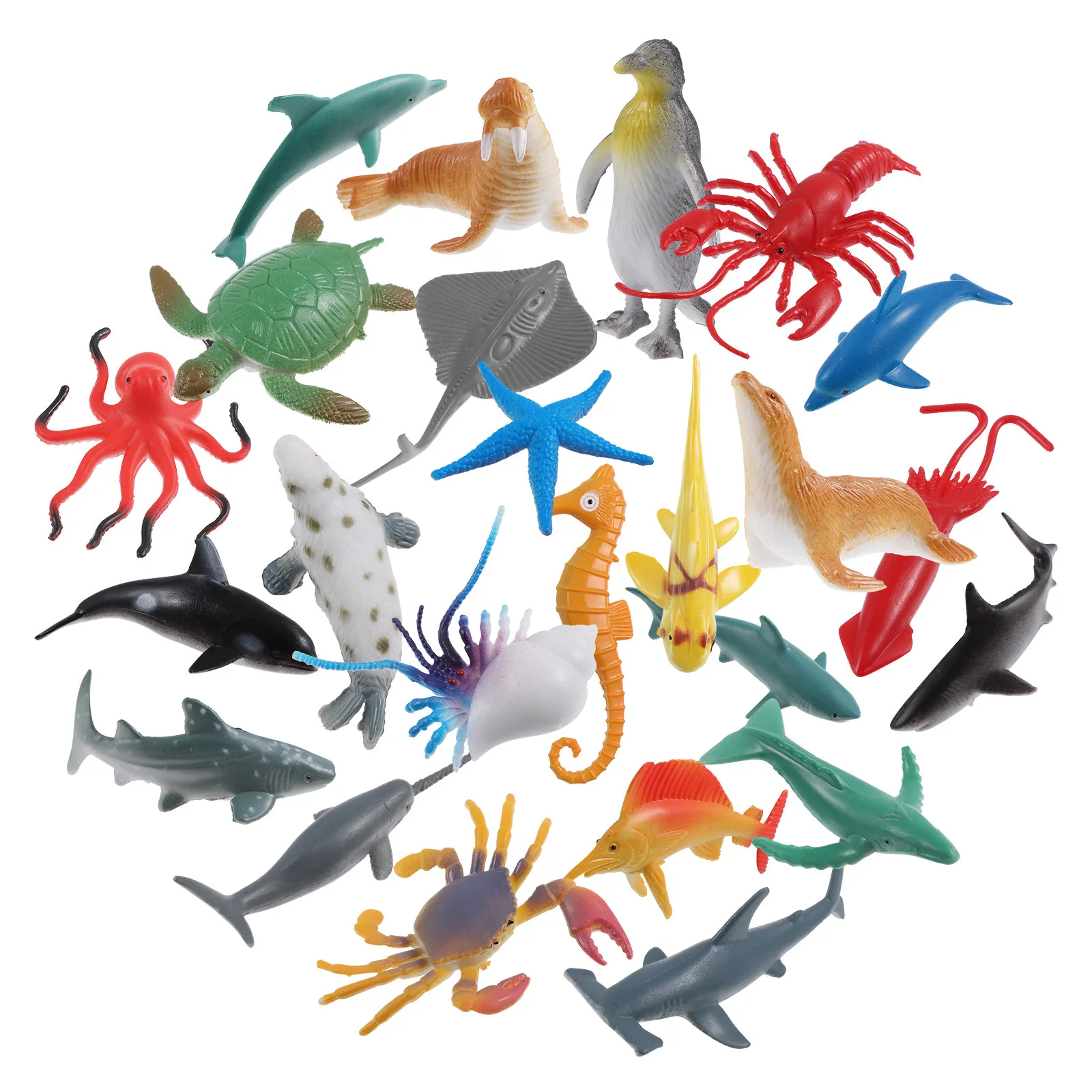 

24Pcs Premium Plastic Ocean Animal Figures Realistic Mini Sea Creatures for Kids Toddlers Educational Sensory Play Birthday