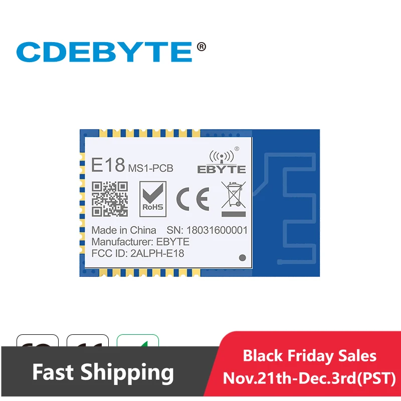 

Ebyte E18-MS1-PCB CC2530 ZigBee, Модуль 8051 MCU 2,4 ГГц, вход-выход, интеллектуальный сетевой маршрутизатор, беспроводной трансивер