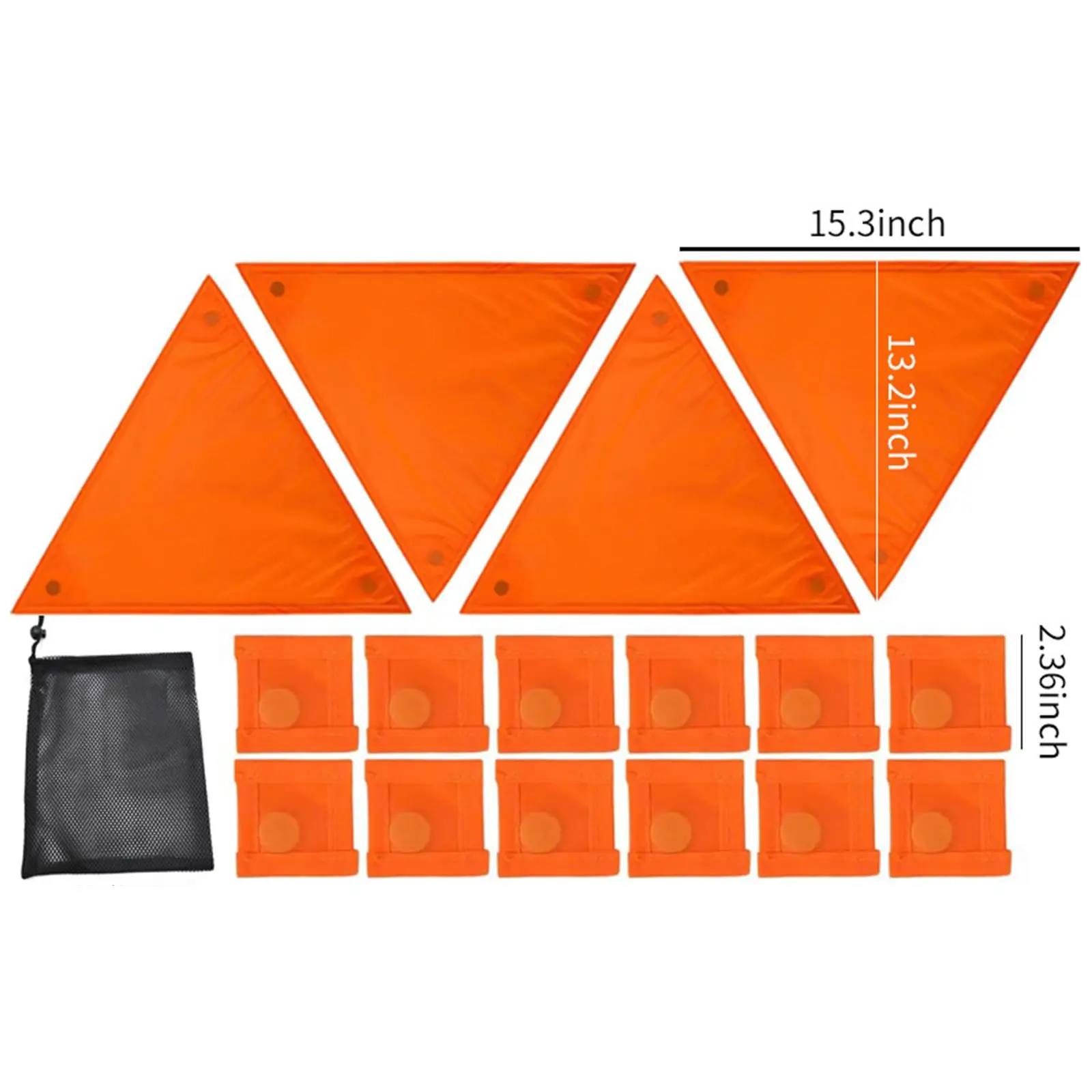 High Visibility Orange Security Signs Kit Attachments for Tents Tear Resistant Lightweight Multipurpose Triangle Shape