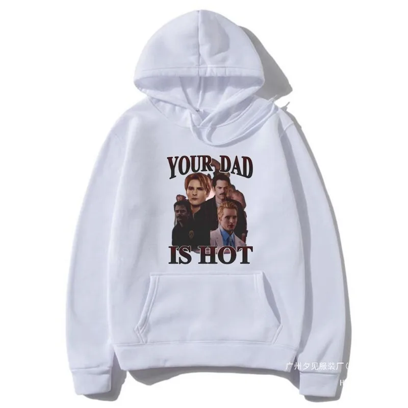 والدك هو الساخن الشفق تشارلي و كارلايل طباعة هوديي م كم طويل قمصان سويت شيرت بقلنسوة للجنسين كول ملابس الشارع الشهير Y2K
