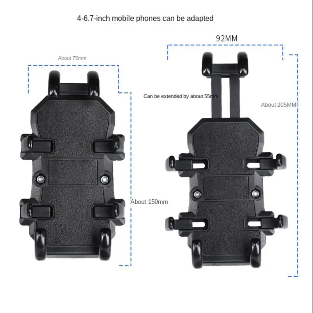 Shockproof Phone Holder Motorcycle Shock Absorber Bike Handlebar Rearview Mirror Mount GPS Clip for 4.7-7.1 inch Mobile Phone