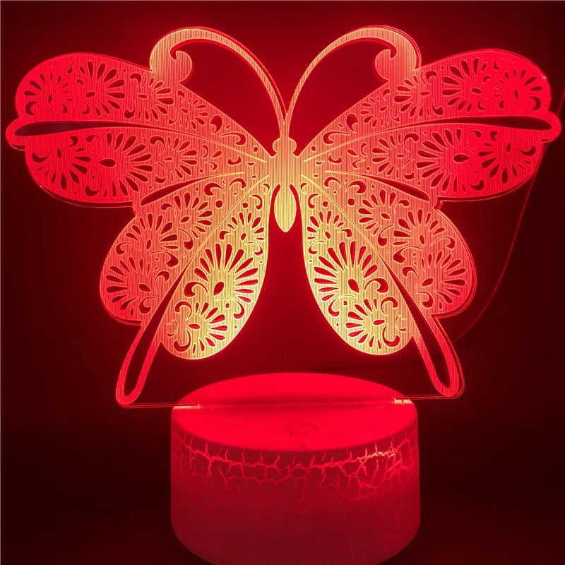 NIghdn lámpara de mariposa Led, luz de noche para decoración de habitación de niños, táctil, 7 colores cambiantes, USB, mesa, mesita de noche, regalo de cumpleaños y Navidad