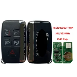 Для Jaguar XE XJ XJL XF Car 315 433Mhz ID49 PCF7945P Chip Smart Control Car Key