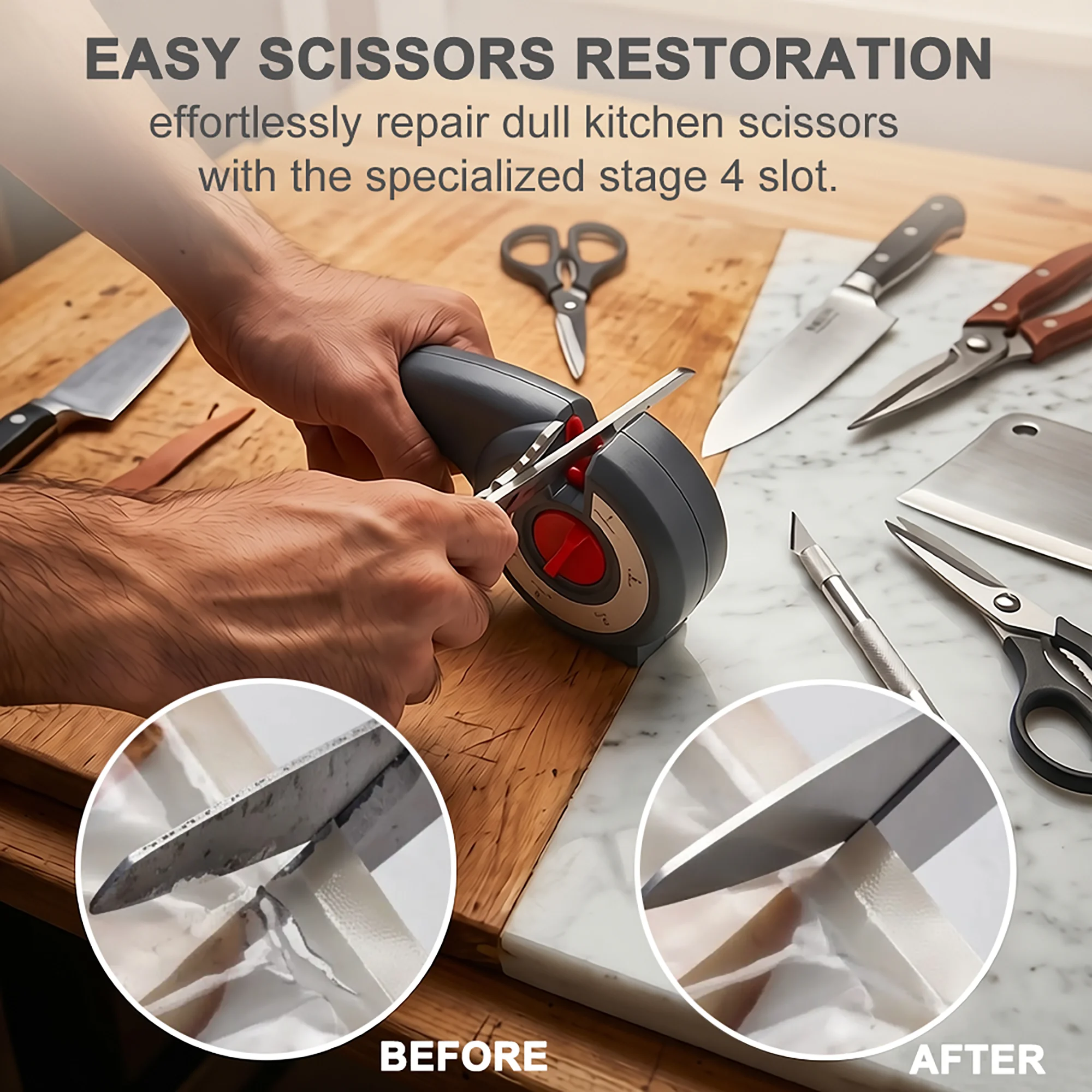 Taidea 6 in 1 Multifunction Manual Knife Sharpener Tungsten Ceramic 320 1000 Grit Scissors Sharpening Tool Kitchen Must Have
