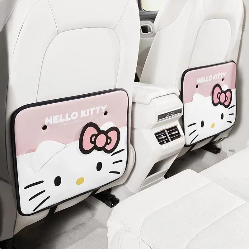 Sanrio Kawaii Hello Kitty Car Anti-kick Pads Anime Cartoon Lovely Fashion Exquisite Rear Seat Backs Anti-dirty Protection Pads