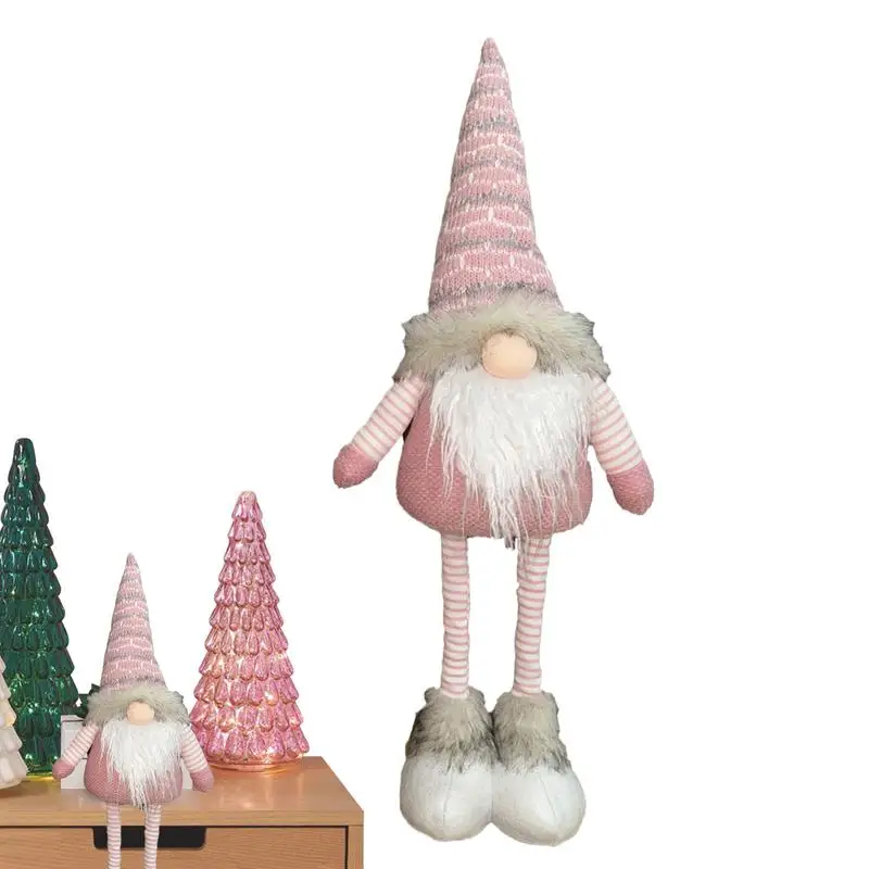 Extendable Leg Gnomes Plush Gnome Doll With Retractable Legs Collectible Gnome Faceless Doll With Knitted Hat For Holiday