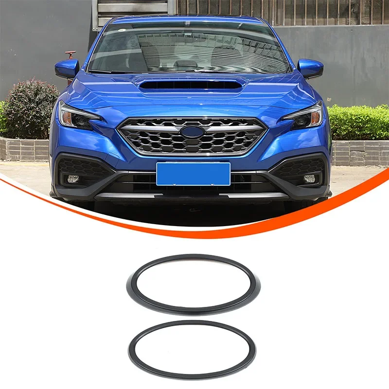 

For Subaru WRX 2022-2024 ABS matte black car front and rear logo decorative ring stickers car protection accessories 2Pcs