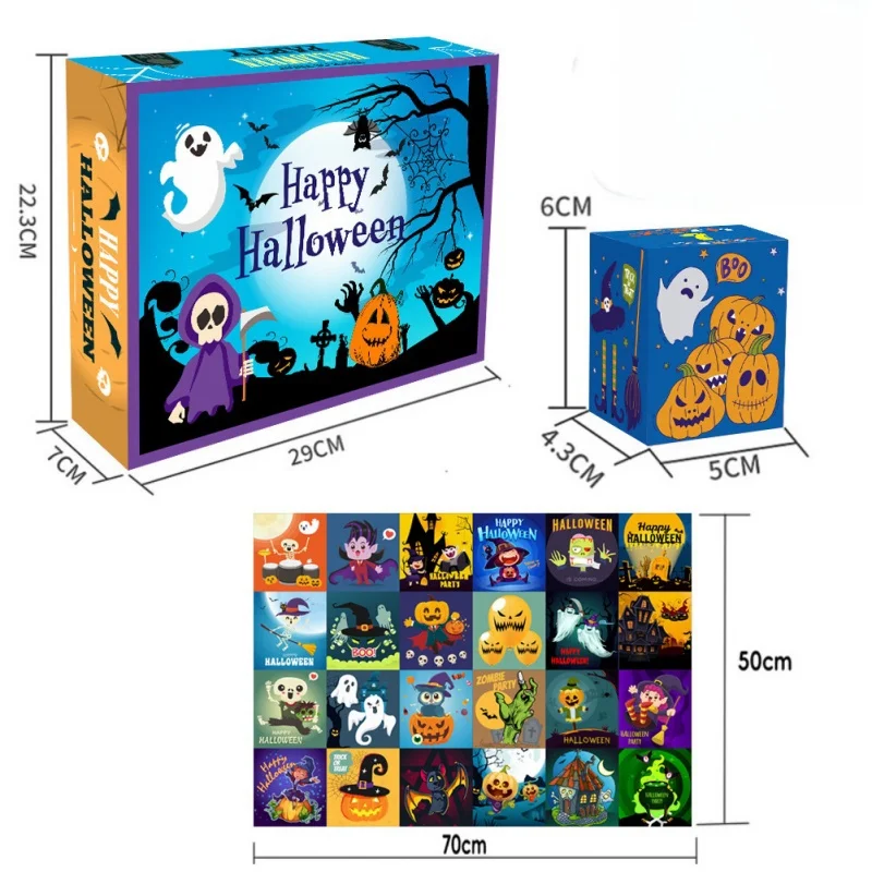 Halloween Puzzle Toys Countdown Calendar Jigsaw Puzzles Kids Fine Motor Skills Toy Home Decoration Pumpkin Witch Ghost Theme Toy