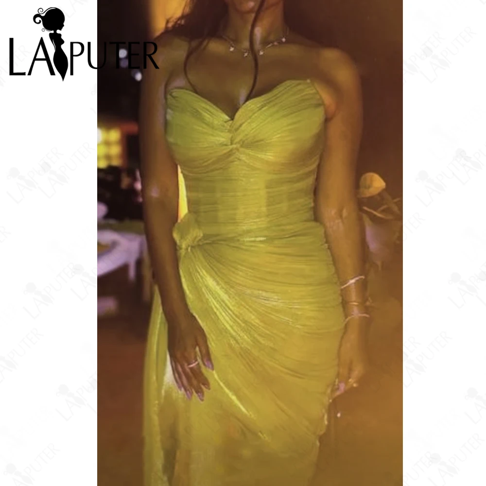 Feenhafte olivgrüne Abendkleider, gerüscht, langes fließendes Abendkleid, Falten vorne, geteilt, für Damen, formelles Kleid, Laiputer, heißer Verkauf 2025,