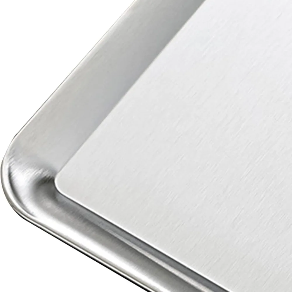 Stainless Steel Baking Sheet Good Load Bearing Non-Stick Bread Tray Square Easy Clean Serving Platter Celebrations Banquets
