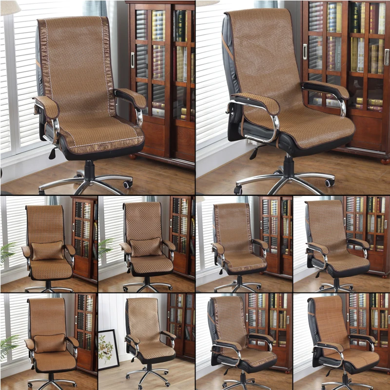 130cm Summer Mat Seat Cushion and Backrest Integrated Computer Chair Breathable Bamboo Seat Cushion Boss Backrest Cool Cushion