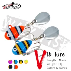 WALK FISH 1PCS New Metal Mini VIB With Spoon Fishing Lure 10g 2.1cm Fishing Tackle Pin Crankbait Vibration Spinner Sinking Bait