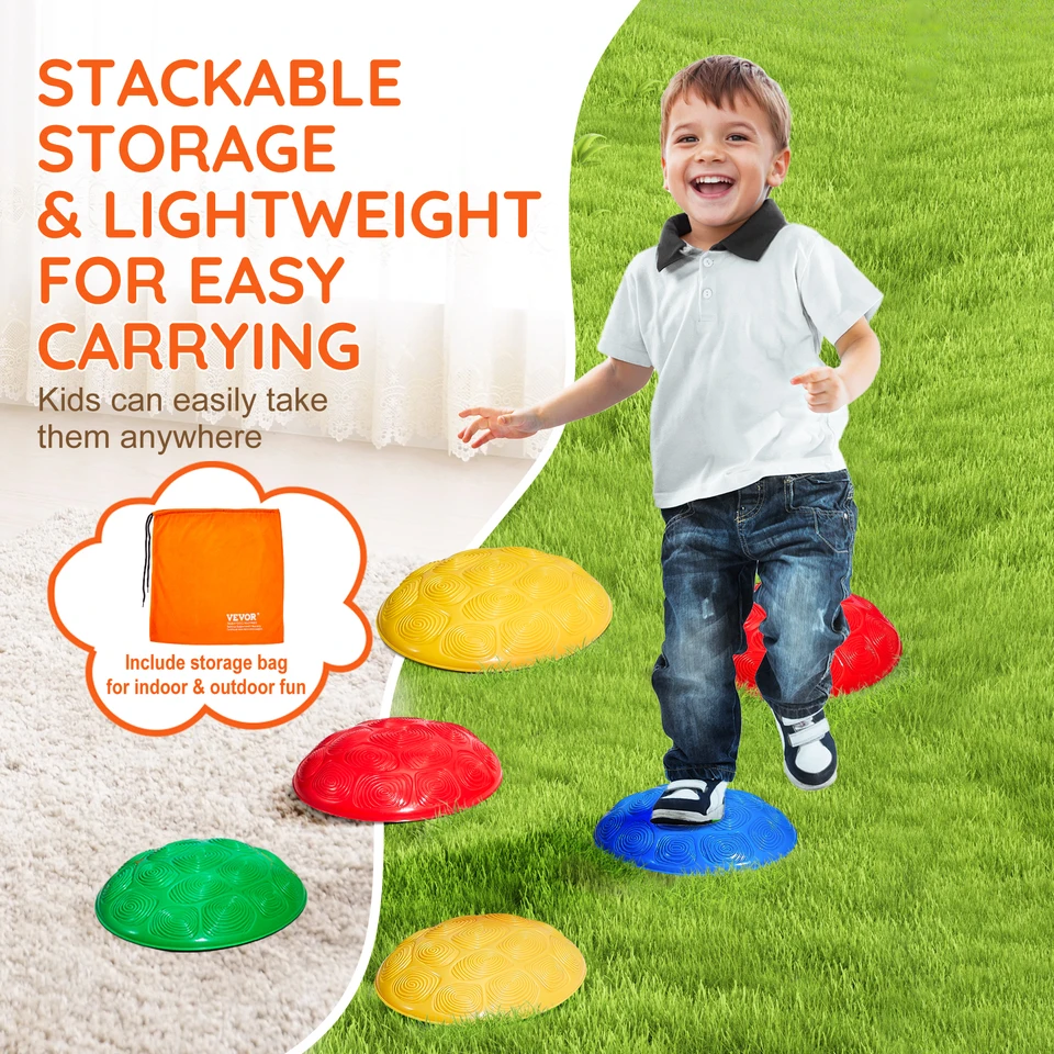 Pierres D'Équilibre Antidérapantes Pour Enfants – Parcours Sensoriel Intérieur/Extérieur, Jusqu'à 80 Kg, Jouet Éducatif Motricité
