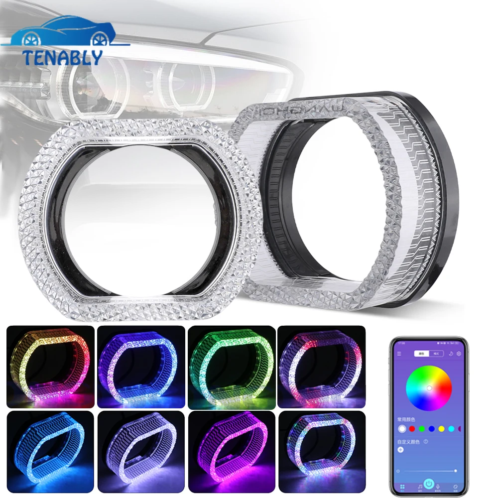 

2,5/3,0-дюймовый кристалл RGB, кожухи ангельских глаз, кольца Halo, маска, указатель поворота для би-светодиодных фар, линза проектора, DRL, автомобильные аксессуары