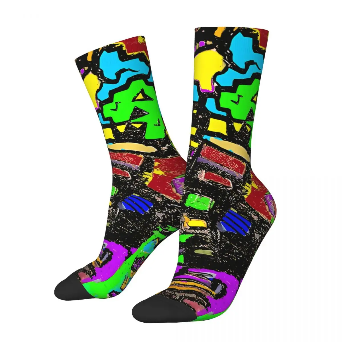 Funny Crazy Sock for Men Sucre77 Design Hip Hop Harajuku Jigsaw Puzzle Happy Pattern Printed Boys Crew Sock Casual Gift