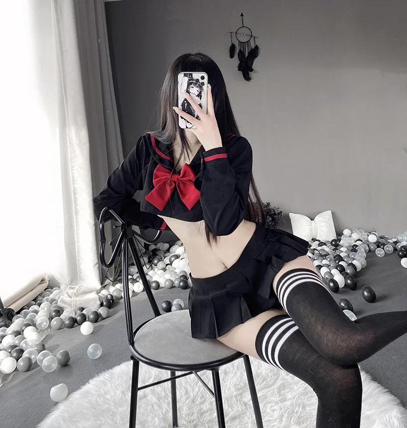 Japanese Student JK Uniform Lingerie Sexy Hot Temptation Cosplay Costumes Live Show Kawaii School Girl Roleplay Porno Outfits