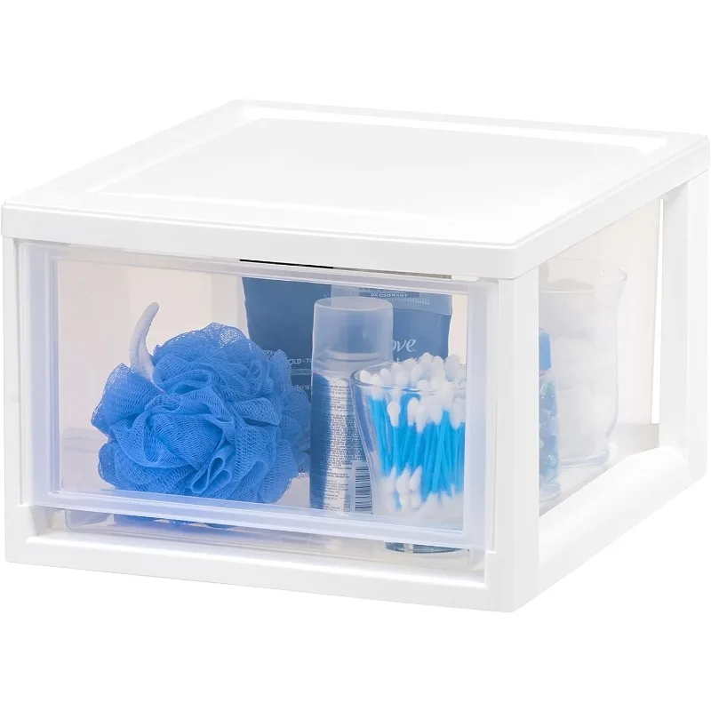 Белые штабелируемые органайзеры для ящиков, 14,5 Qt — 3 упаковки, пластиковые контейнеры для хранения для домашнего офиса, стола, шкафа, кухонного шкафа, организация
