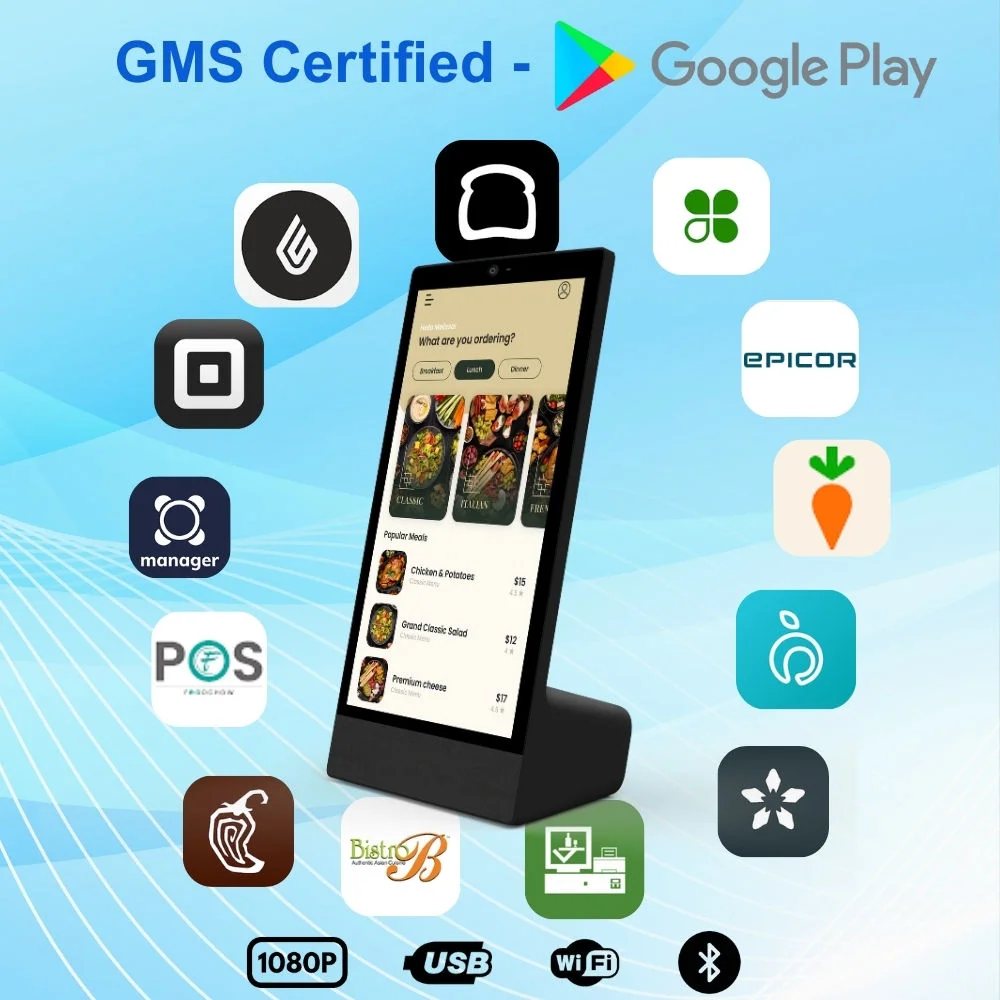 15.6 Inch 8-core Android 15 Desktop POS 4G+64G Restaurant POS Loyverse Supported L Shape Menu Tablet Customer Self-service Kiosk