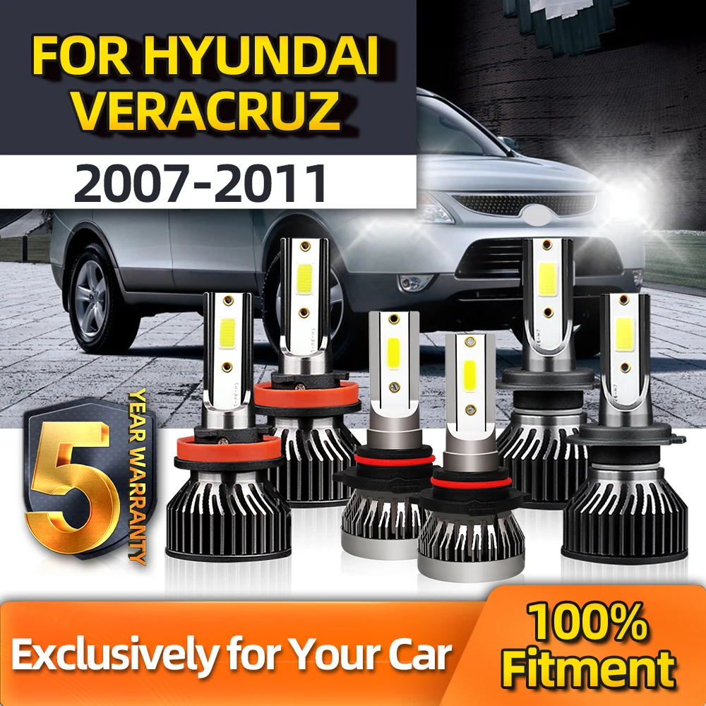 

TEENRAM Bright CSP Car Lamps H7 H11 High Low Beam Combo Kit 9006 Fog Light Turbo Led For Hyundai Veracruz 2007 2008 2009-2011