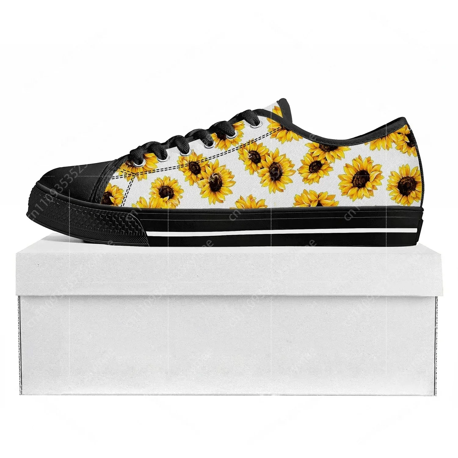 

Sunflower Yellow Flower Low Top High Quality Sneakers Mens Womens Teenager Canvas Sneaker Prode Casual Couple Shoes Custom Shoe