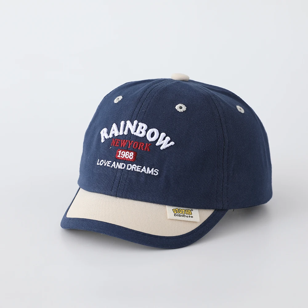 

American retro-style embroidered RAINBOW 1988 color-matching baseball cap - suitable for both boys and girls for playtime