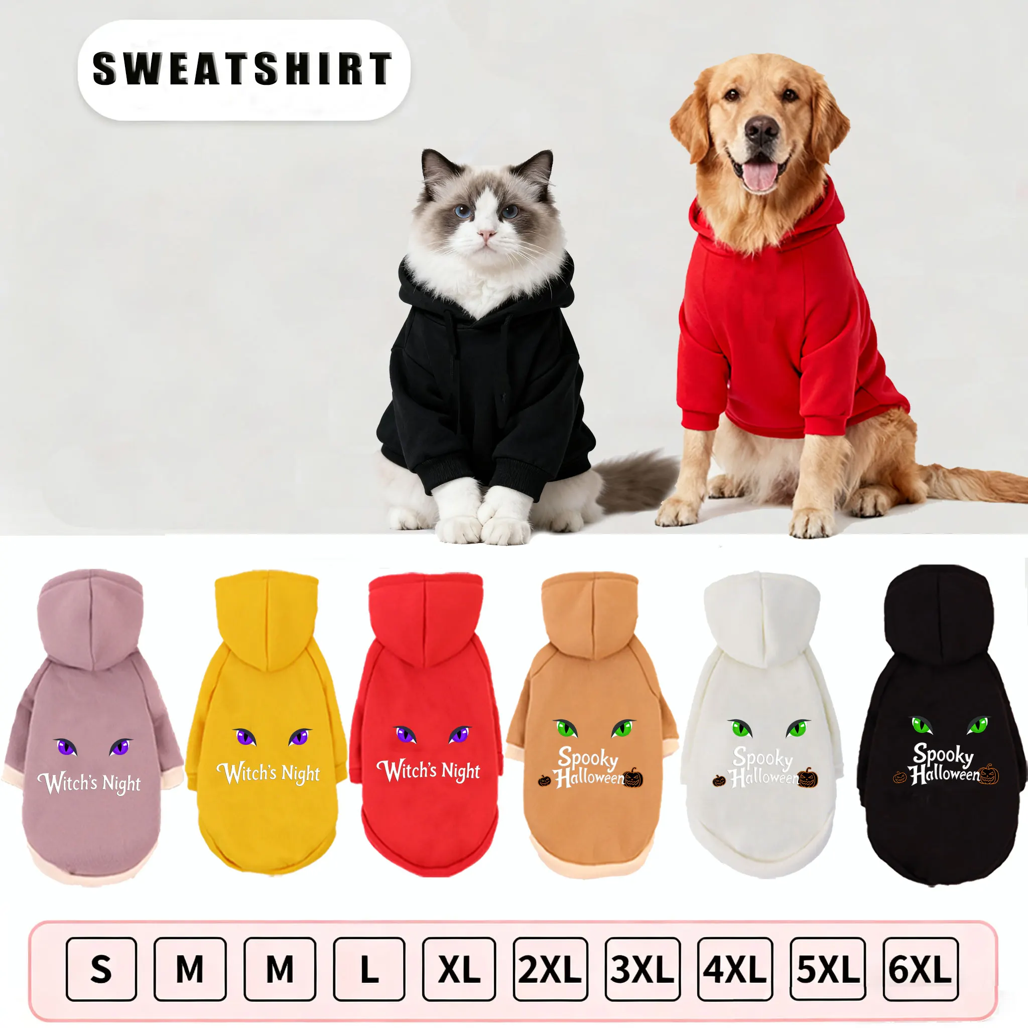 

1 Pc Pet Hooded Sweatshirt Cats & Dogs Autumn And Winter Fashionable Warm Clothing French Bulldog Samoyed Pomeranian Coat