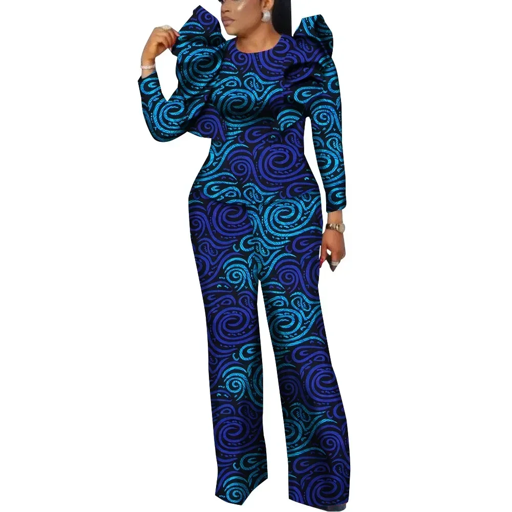 Afrikaanse Print Shirt Tops en Broek Sets voor Vrouwen Dashiki Traditionele Afrikaanse 2-delige Broek Sets Vrouwen Past Kleding Wy9888