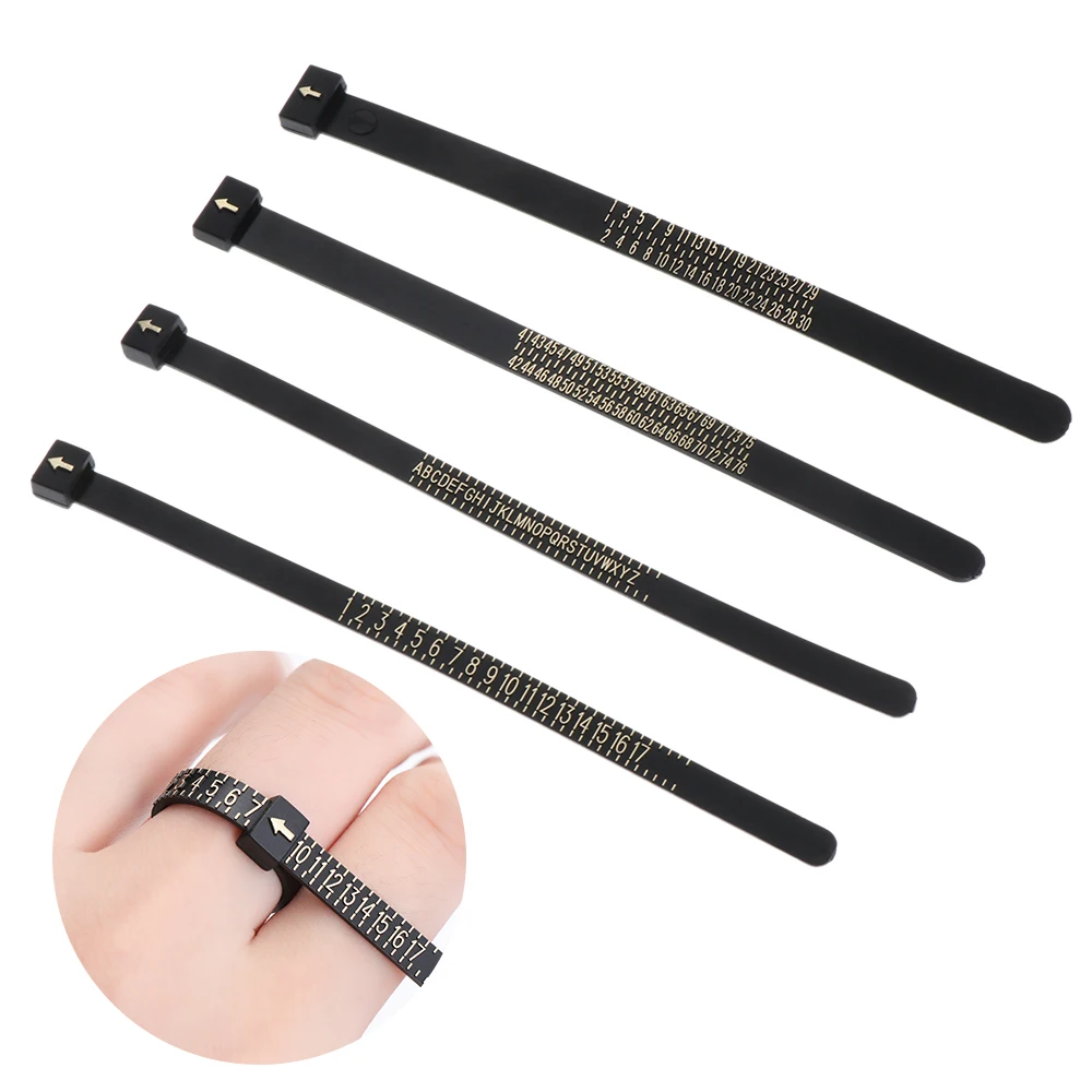 Fashion UK/US/EU/JP Sizes A-Z White/Black Ring Sizer Measure Wedding Ring Band Finger Gauge Genuine Tester