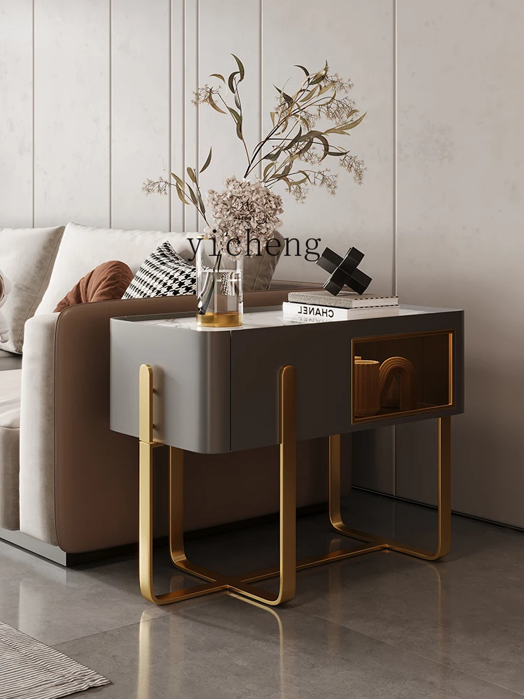 YXY Sofa-Beistelltisch, beweglicher Beistelltisch, Wohnzimmer, Rockboard, Aufbewahrungsschrank, Ecktisch