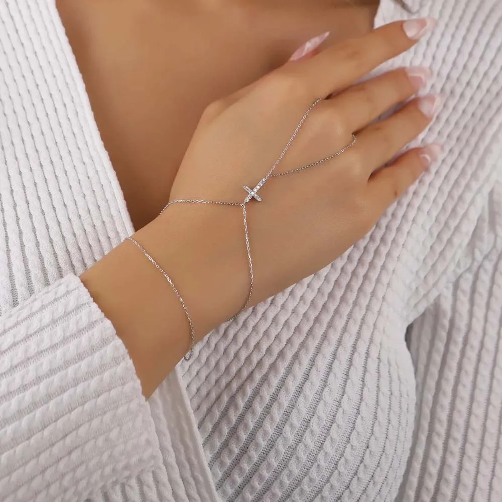 

Stonefans ручная цепочка Крест Браслеты оптовая продажа 2024 для женщин роскошное Высокое качество свадебный ювелирный браслет Bride