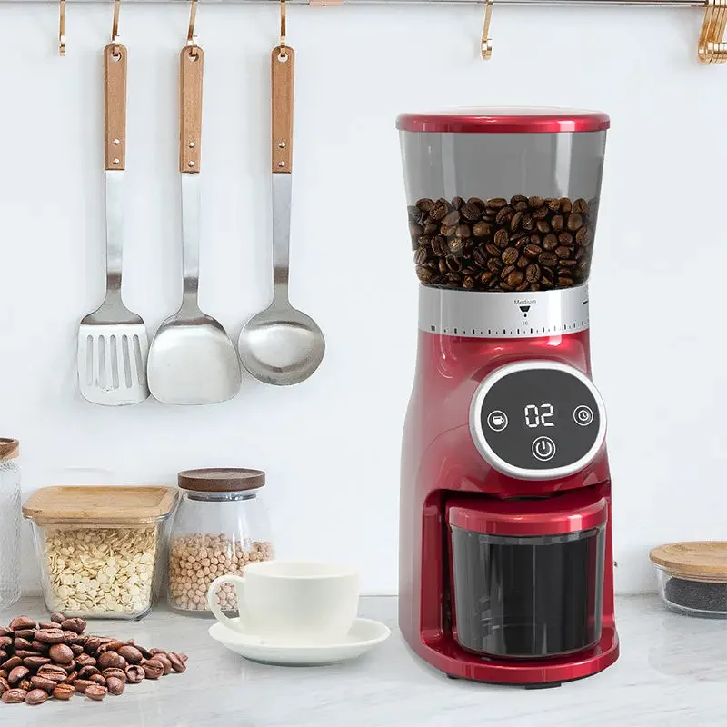 Electric Automatic Conical Burr Coffee Grinder with Digital Timer Display, Perfect for Espresso, Herbs, Spices, Nuts, Grain