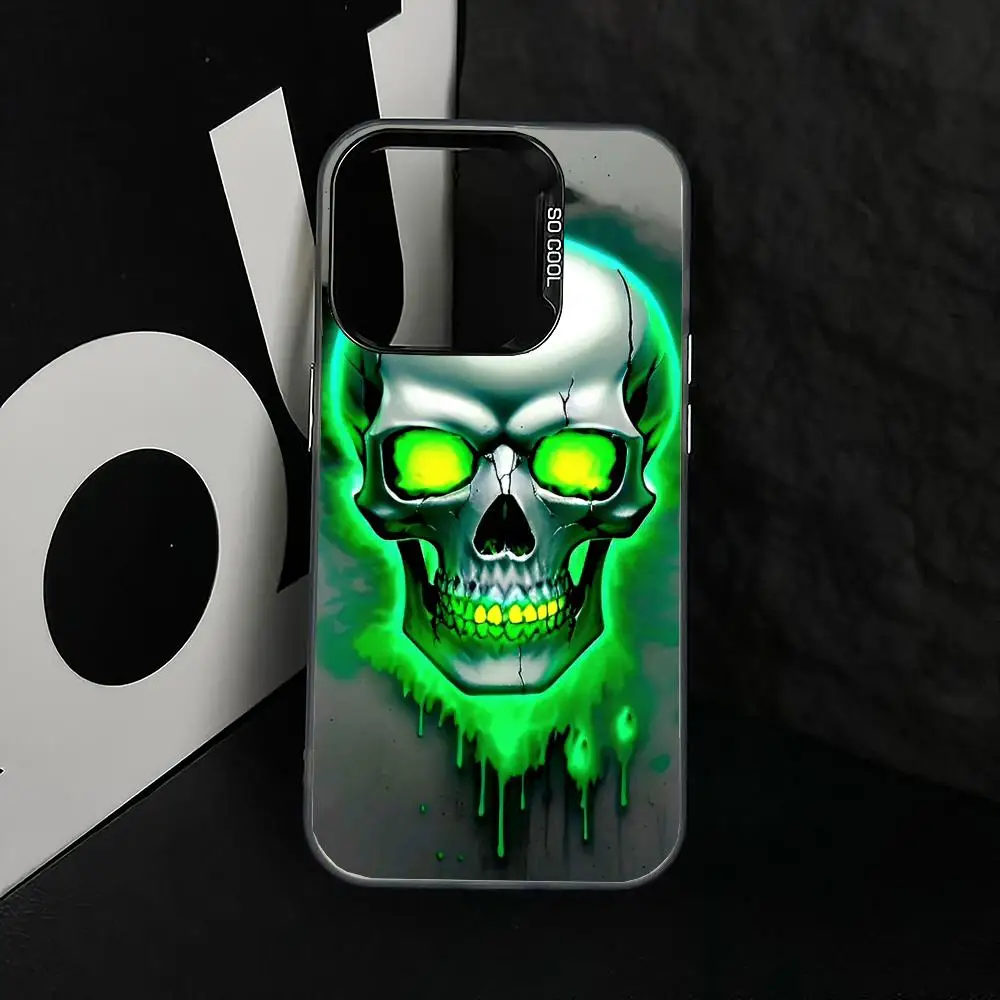 

Luminous skeleton case for iPhone17 16 15 14 13 12 11 Pro/ Max/Plus shock-proof rear cover anti-fingerprint
