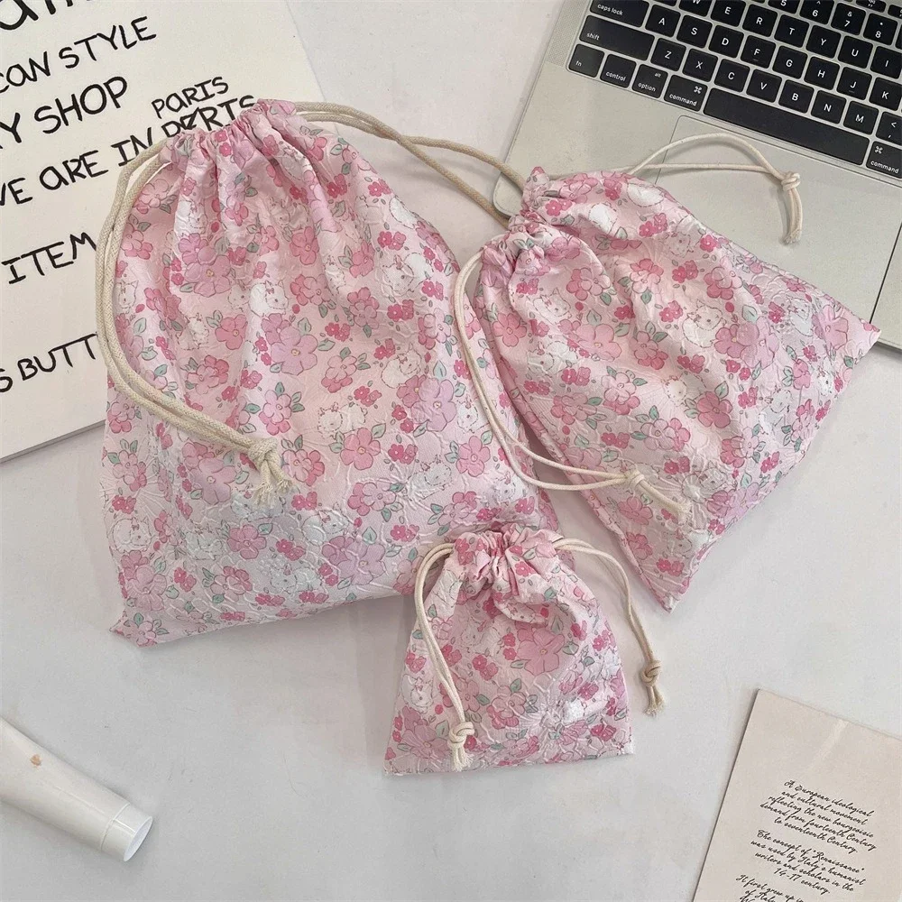 

Cute Cartoon Drawstring Bags Cosmetic Bag Makeup Bag for Women Large Capacity Portable Toiletry Bag Coin Purse Coin Pouch