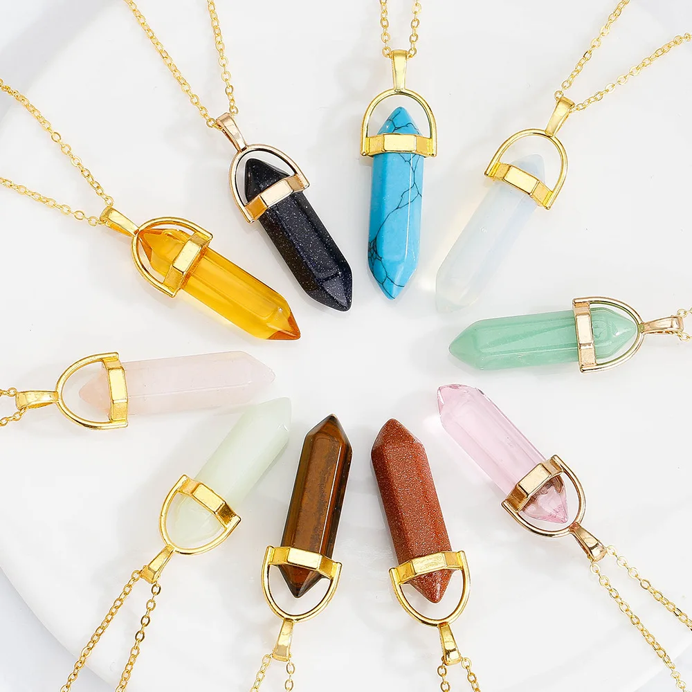 

Модная новая коллекция: персонализированный кулон-колье с шестиугольной колонной, хрустальный кулон, ожерелье-цепочка на ключицу.