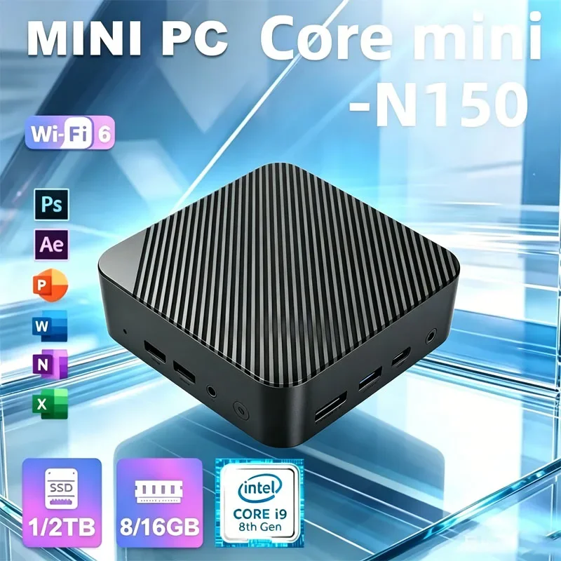 Mini PC Core N150 32GB Memory Big Storage 4K WiFi 6 BT5.2 Multifunctional Compact Gaming Computer