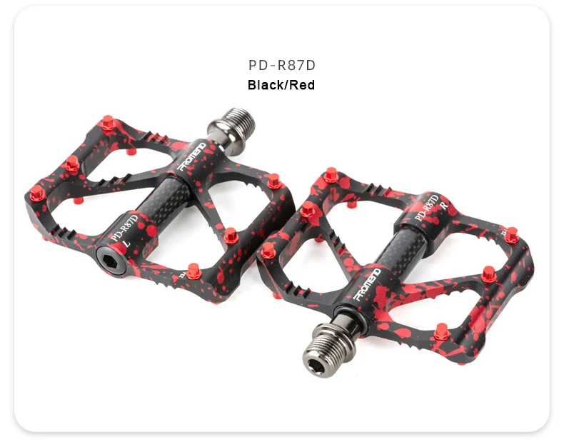 PROMEND MTB-Pedale, ultraleicht, 3-Lager-Pedal, Rennrad, spritzwassert, buntes Kohlefaser-Achsenrohr, Pedal, Fahrradzubehör – Detail 16
