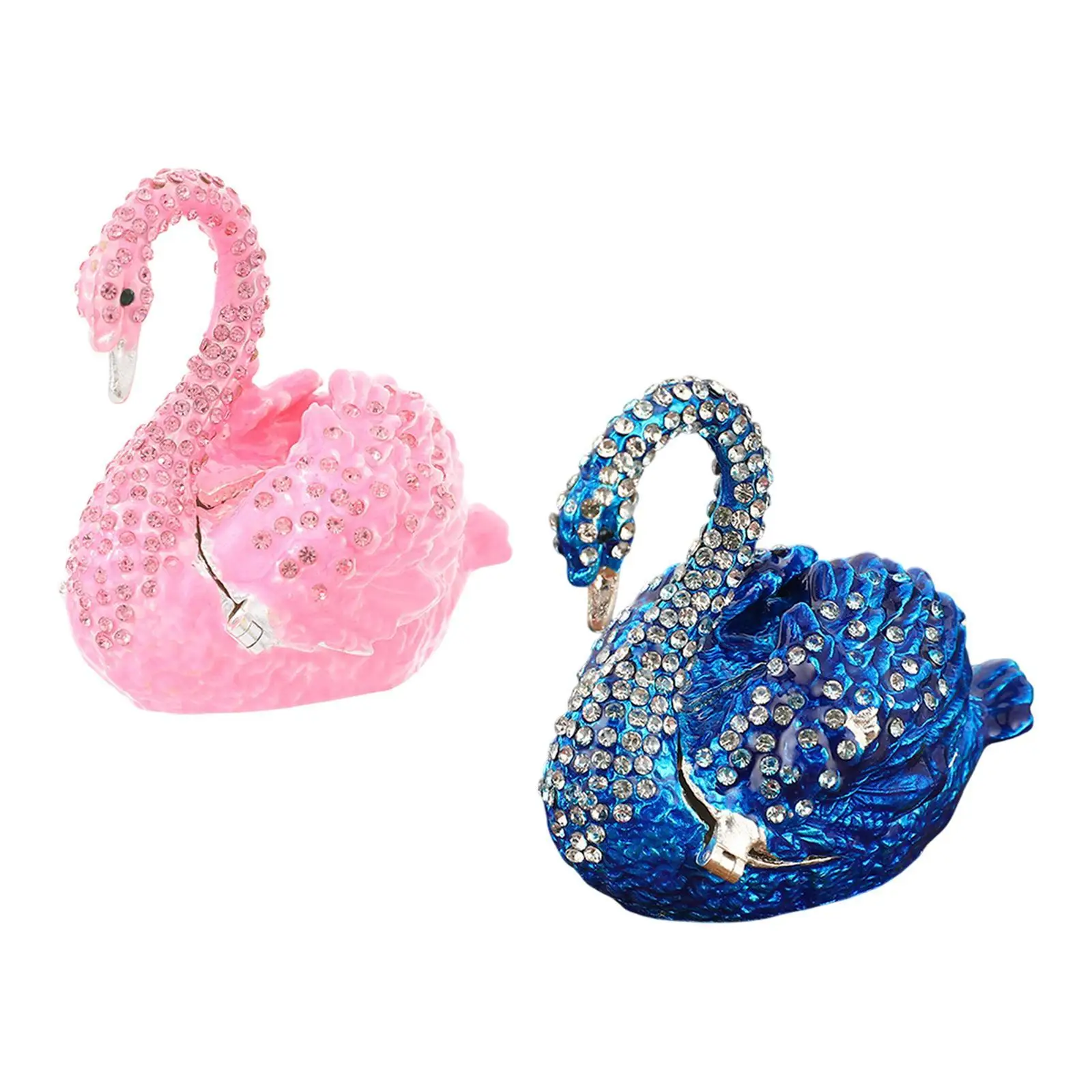 

Swan Trinket Box Hinged Trinket Box Portable Dustproof Hinged Treasure Case for