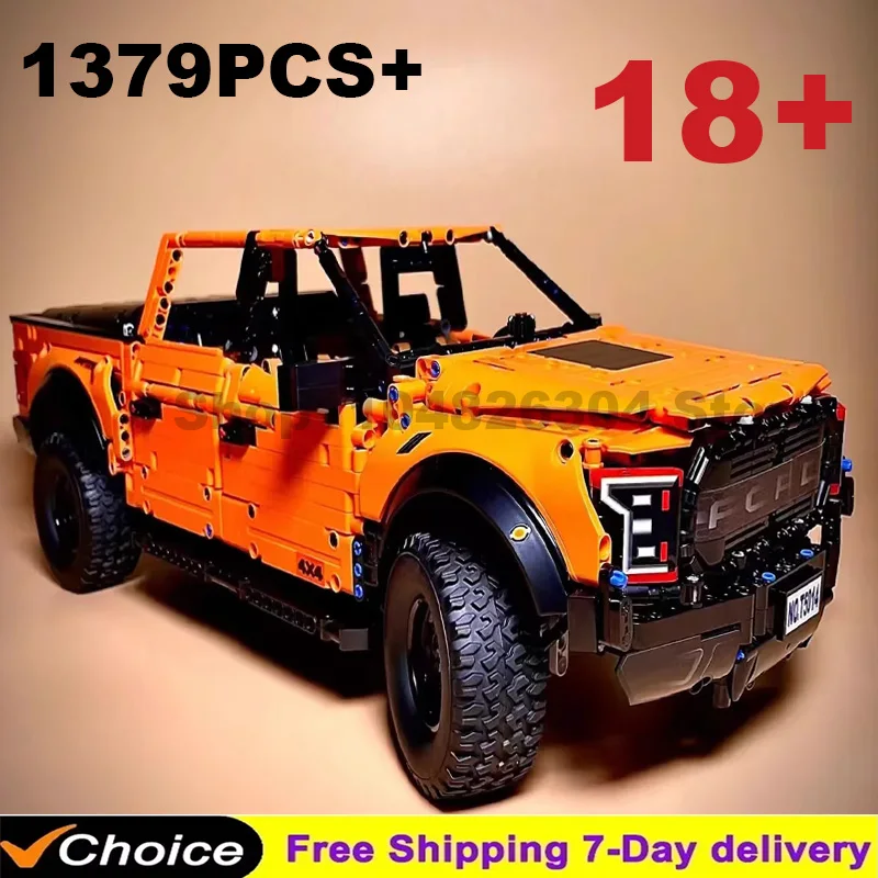 025 New1379PCS Tech: 10 F-150 شاحنة سيارة كتل التقاط الطوب على الطرق الوعرة MOC 42126 تجميع لعبة للأطفال الصبي هدايا عيد اللعب #1