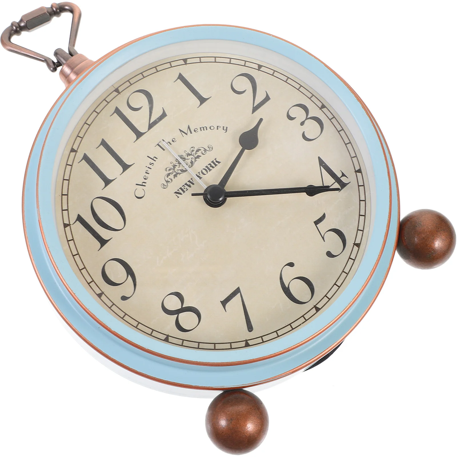 

1pc Retro Desk Table Alarm For Home Decor Vintage Style No Desk Clock Needed Table Metal Clock Blue Number