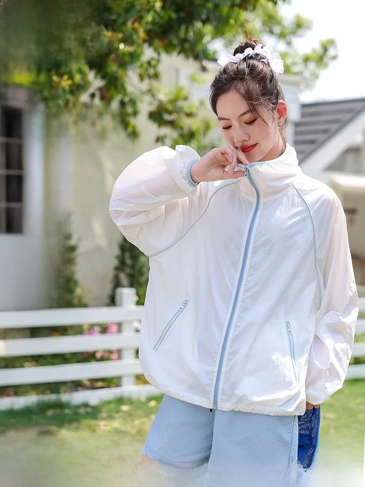 

Girls Lightweight Summer Sun Protection Clothes Casual Sle Nylon Fabric Outdoor Faionable Commuting Skin Clothes Coat