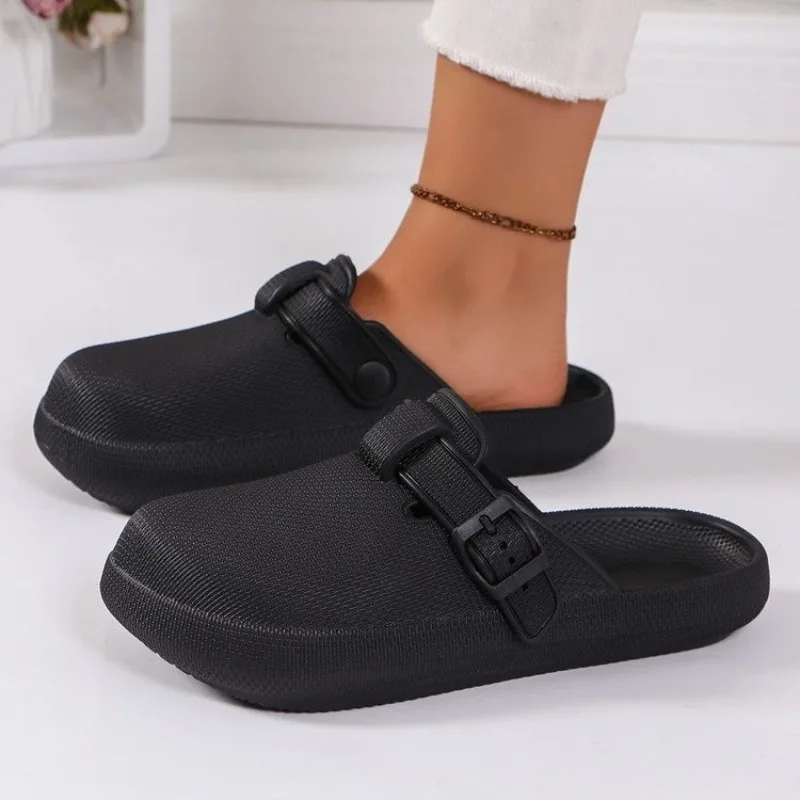 

New Black Fashion Light Luxury Women Couple Slippers Soft and Comfortable Outdoor Beach Home Beige Plus Size 36-45