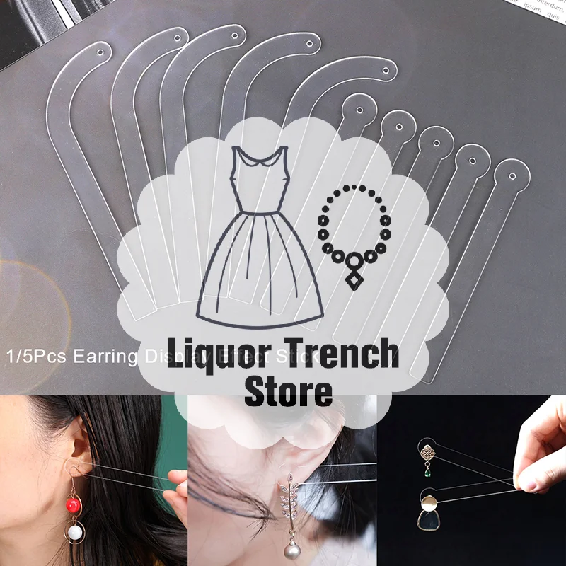 

1/5Pcs Clear Acrylic Earring Display Holder Rack Earring Wearing Effect Stick Ear Stud Jewelry Try On Stick