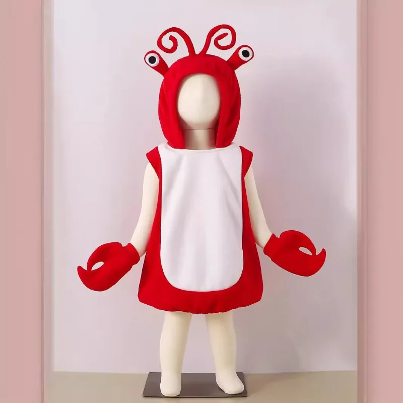 

Infant Lobster Cosplay Costume Baby Clothes Halloween Cute Sleeveless Jacket Toddler Outfits Boy Girl Cartoon Role Play Clothing