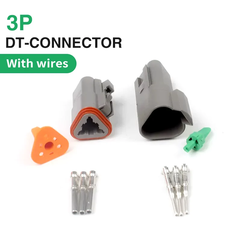 

5/10/100 Sets Deutsch Type Connector Male Female Waterproof DT Connectors 3-Pin Dt04-3p Dt06-3s ,Sealable,3 Position