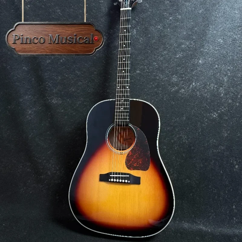 Vintage Sunburst J45 Classic  Acoustic Guitar Spruce Top Mahogany Side Back Rosewood Fretboard Gloss Finish Unseix