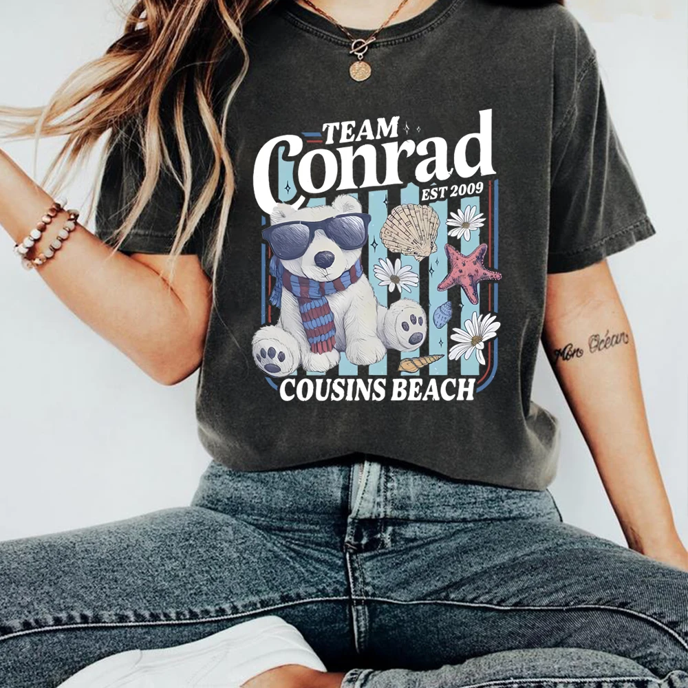 

Футболка Team Conrad Junior Mint Bear Summer I Turned Pretty Футболка TSITP Рубашка Cousins Пляжные рубашки Летние романтические топы с книгами