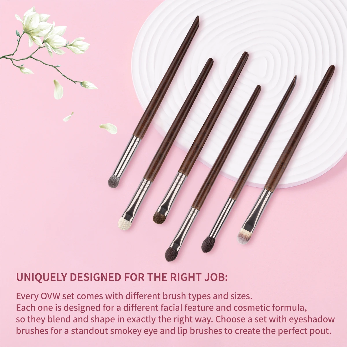 OVW 12pcs Eye Shadow Nature Hair Eyeliner Eyebrow Lip Cosmetic Beauty Makeup Brushes Tools